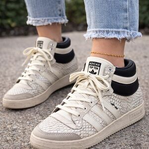 Adidas Top Ten Hi Snakeskin Women’s Size 8 Rare Retro High Top Sneakers